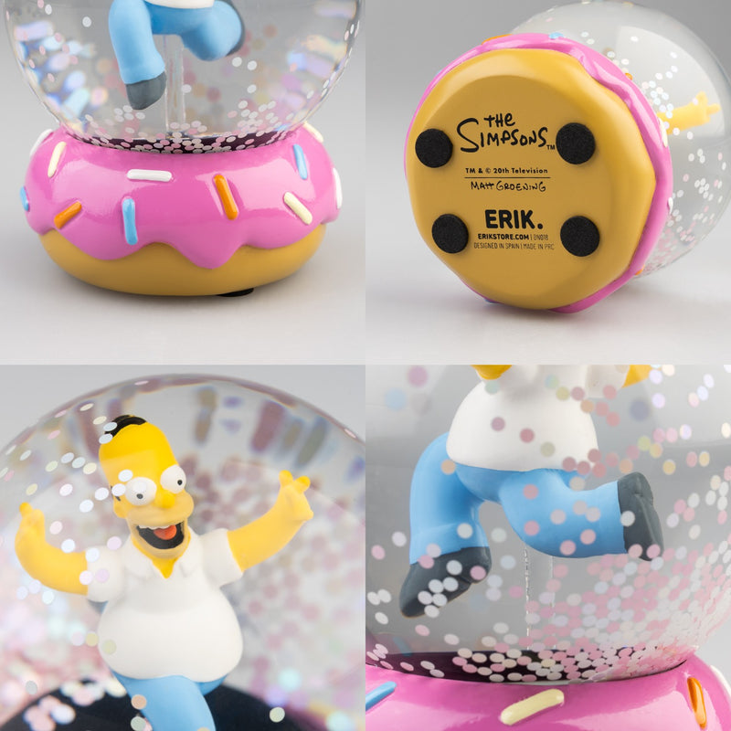 The Simpsons Homer Doughnut Snow Globe Hand-Painted side angle