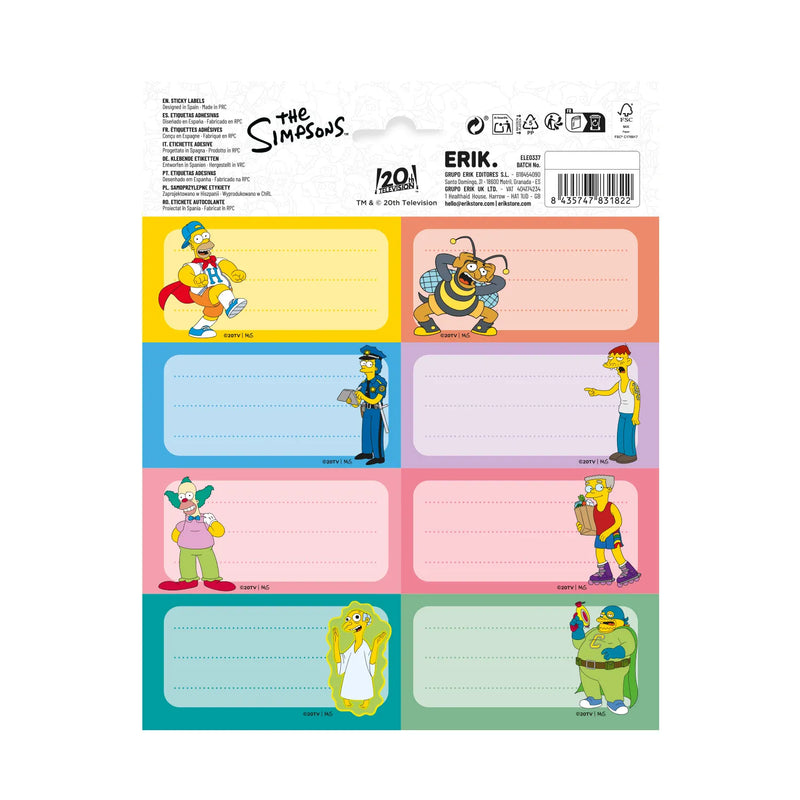 The Simpsons Self-Adhesive Labels Pack of 16 alternate view