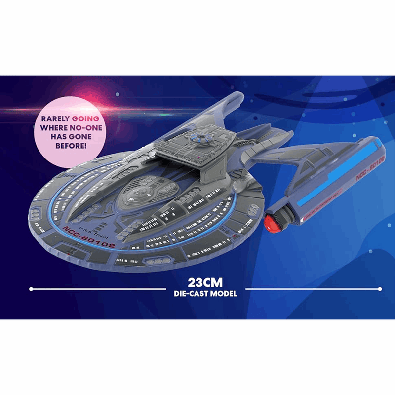 U.S.S. Titan NCC-80102 (Luna-class) Model Diecast Ship Lower Decks (Eaglemoss / Star Trek), packaging shot
