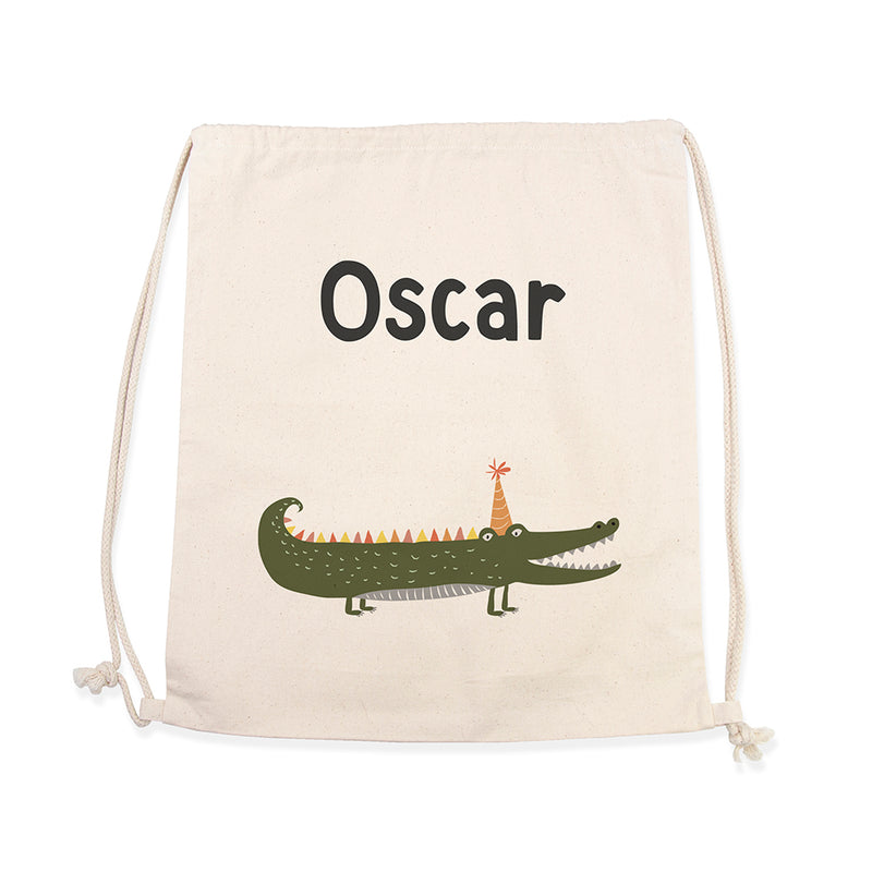 Personalised Crocodile Cotton Nursery Bag