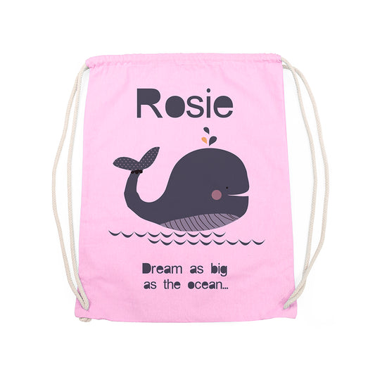Personalised Children's Whale PE Kit Bag