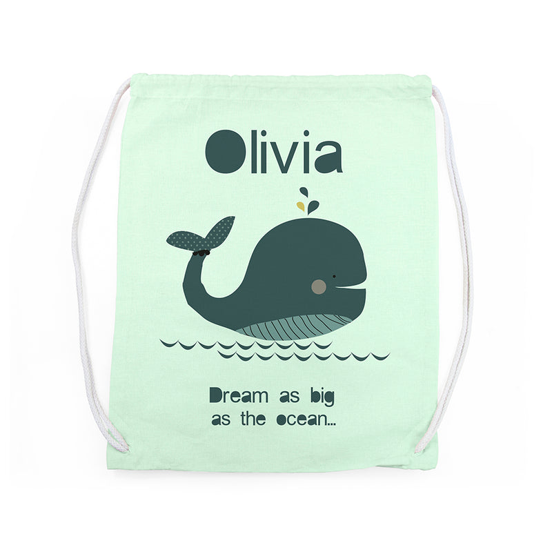 Personalised Children's Whale PE Kit Bag