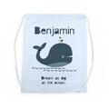 Personalised Children's Whale PE Kit Bag