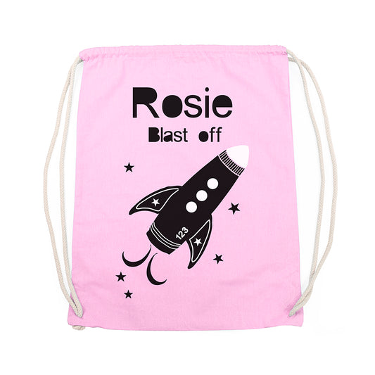 Personalised Children's Space Rocket PE Kit Bag