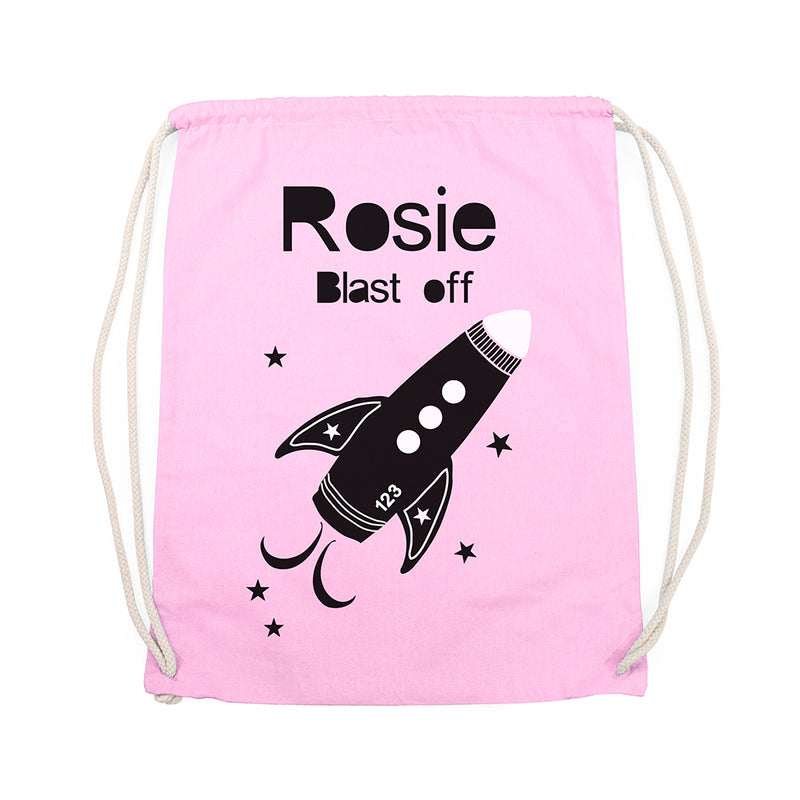 Personalised Children's Space Rocket PE Kit Bag