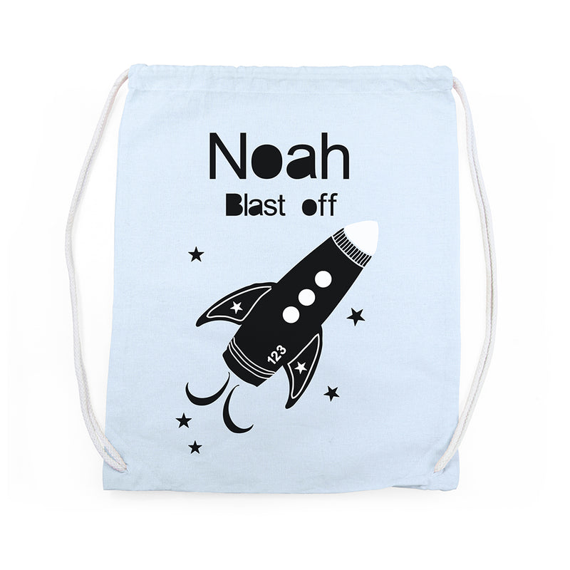 Personalised Children's Space Rocket PE Kit Bag