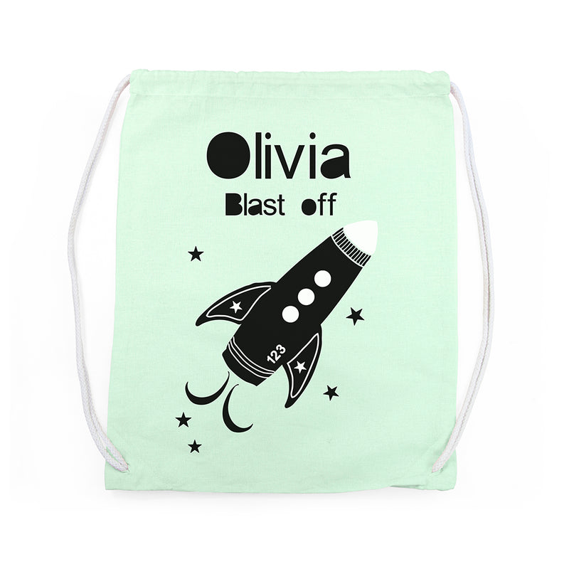 Personalised Children's Space Rocket PE Kit Bag
