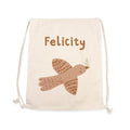Personalised Woodland Bird Cotton Nursery Bag