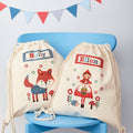 Personalised Playful Fox Cotton Nursery Bag