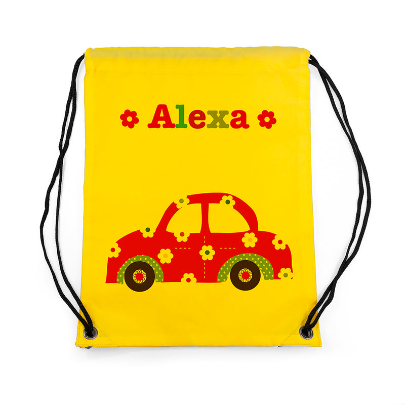 Personalised Girl's Yellow Waterproof Swim Bag