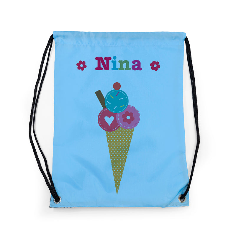 Personalised Girl's Sky Blue Waterproof Swim Bag