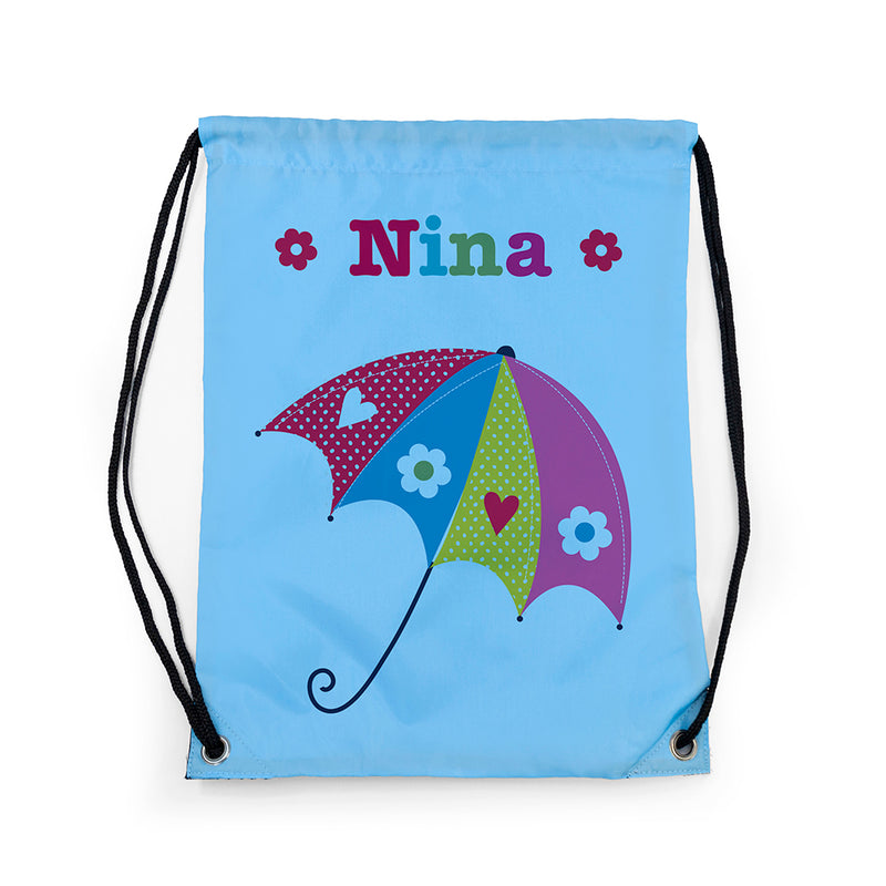Personalised Girl's Sky Blue Waterproof Swim Bag