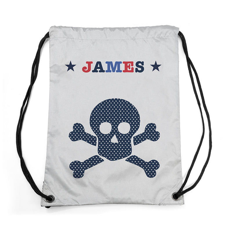 Personalised Boy's Silver Waterproof Swim Bag