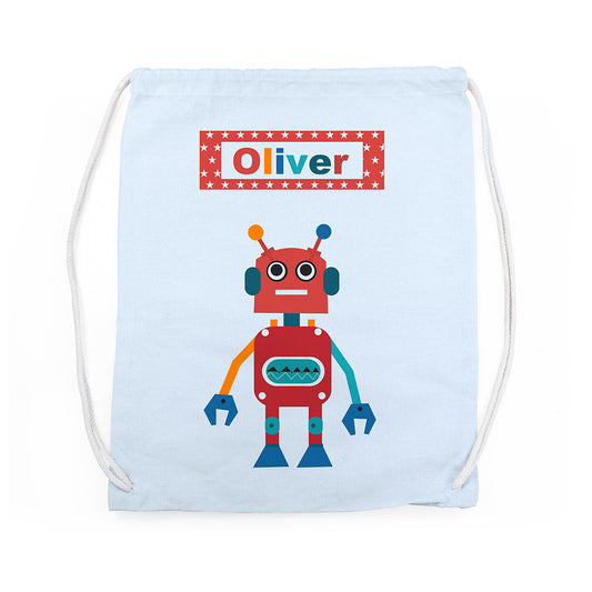 Personalised Boy's Robot PE Kit Bag