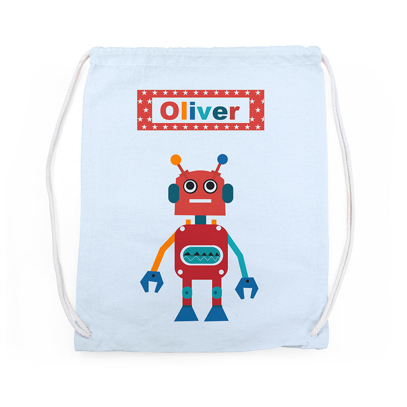 Personalised Boy's Robot PE Kit Bag