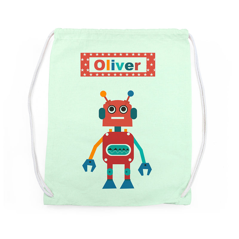 Personalised Boy's Robot PE Kit Bag