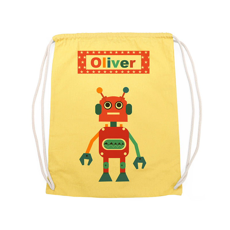 Personalised Boy's Robot PE Kit Bag