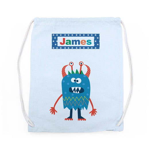 Personalised Boy's Little Monster PE Kit Bag