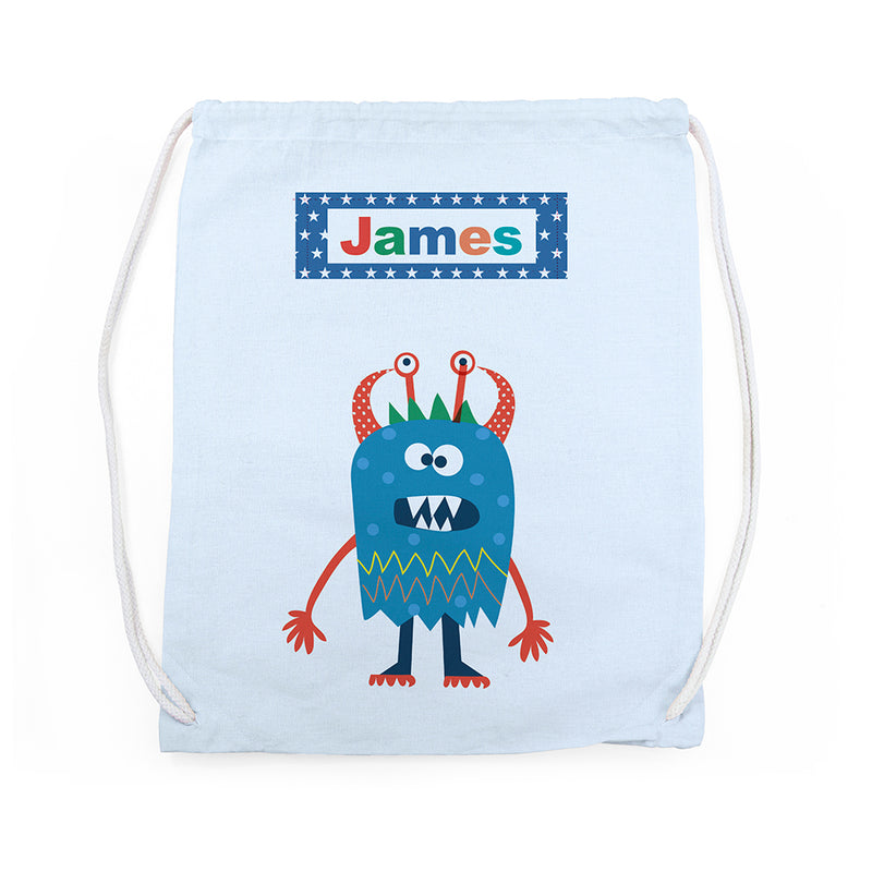 Personalised Boy's Little Monster PE Kit Bag