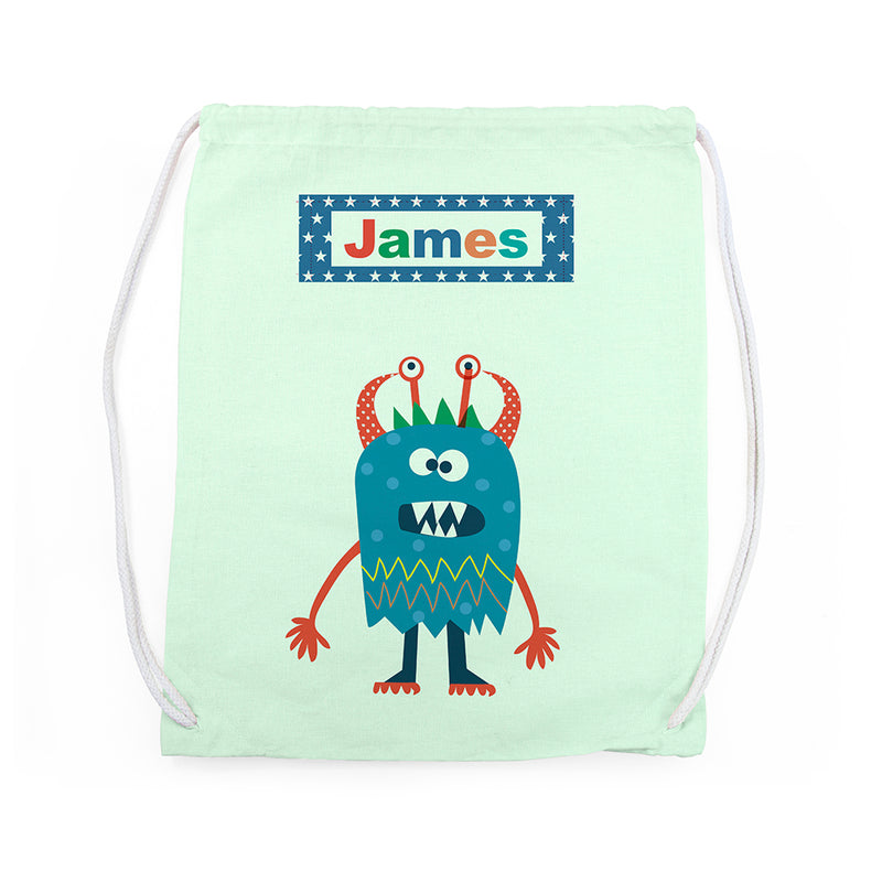 Personalised Boy's Little Monster PE Kit Bag