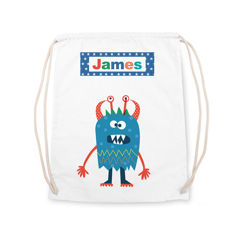 Personalised Boy's Little Monster PE Kit Bag