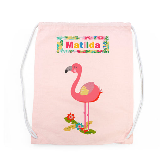 Personalised Flamingo Nursery Bag
