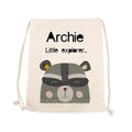 Personalised Children's Raccoon Cotton Nursery Bag