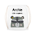 Personalised Children's Raccoon Cotton Nursery Bag