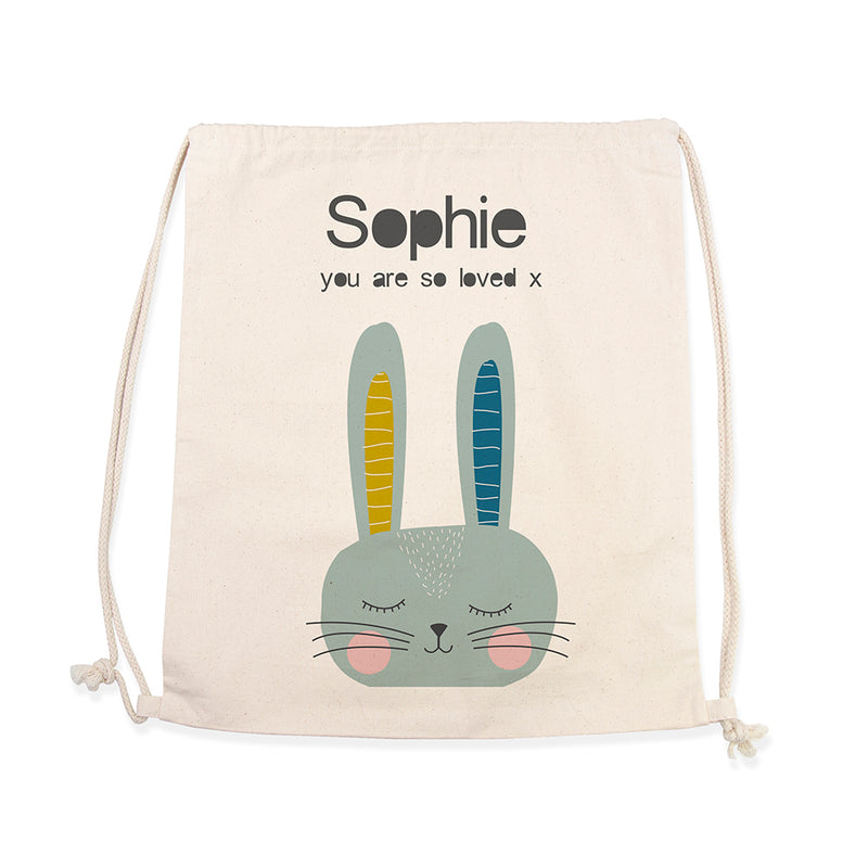 Personalised Kid's Rabbit PE Kit Bag