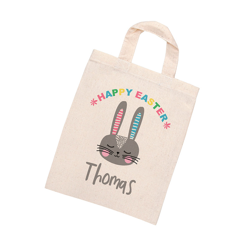 Personalised Rabbit Natural Easter Egg Hunt Bag