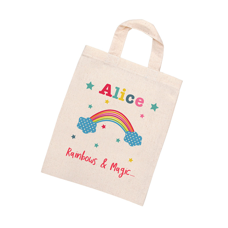 Personalised Rainbow Natural Party Bag