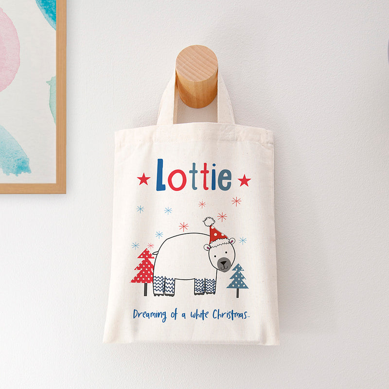 Personalised Natural Christmas Party Bag
