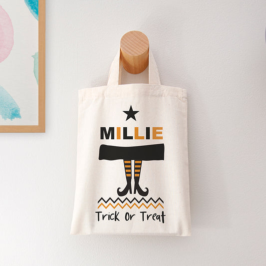 Personalised Cotton Halloween Trick or Treat Bag