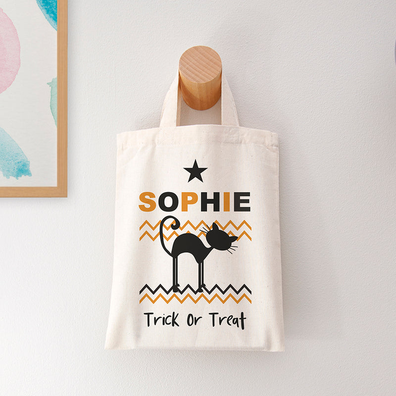 Personalised Cotton Halloween Trick or Treat Bag