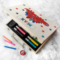Personalised Kid's Dinosaur Colouring Set
