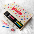 Personalised Kid's Polka Dot Colouring Set