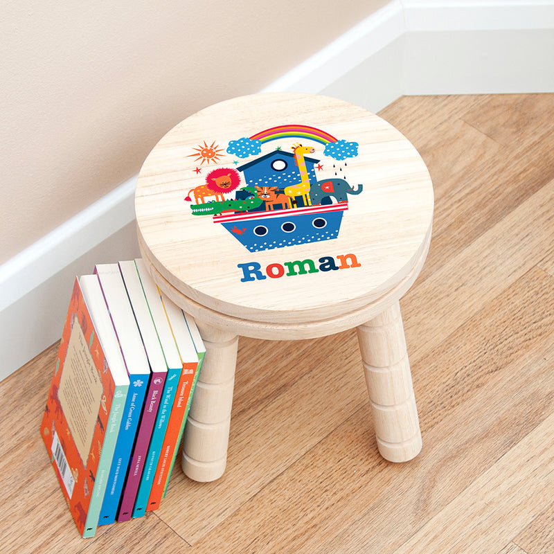 Personalised Kid's Noah's Ark Wooden Stool