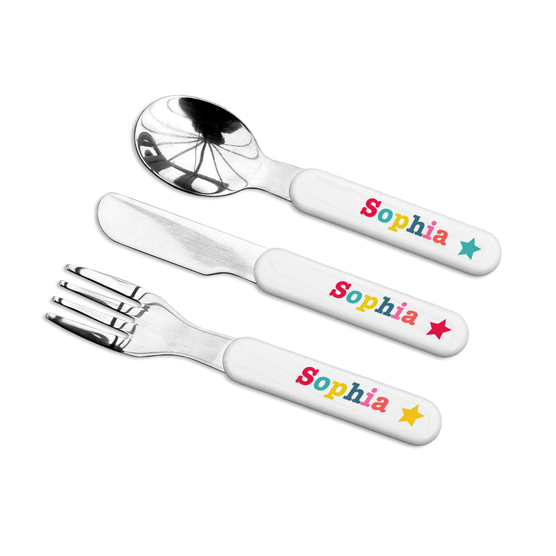 Personalised Kids Circus Metal Cutlery Set