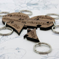 Personalised To Our Bridesmaid Heart Jigsaw Wooden Keyring
