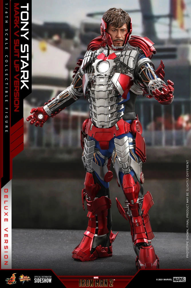 Hot Toys Iron Man Tony Stark (Mark V Suit Up) 1/6th Scale Deluxe Figure