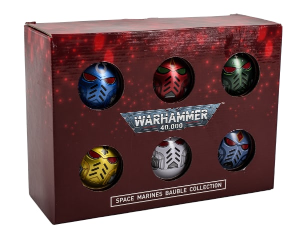 Warhammer 40,000: Novelty Space Marine Chapter Helmet Baubles- 6 Pack