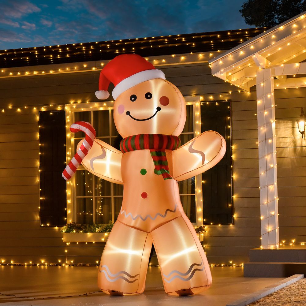 8ft Inflatable Gingerbread Man (Indoor & Outdoor)