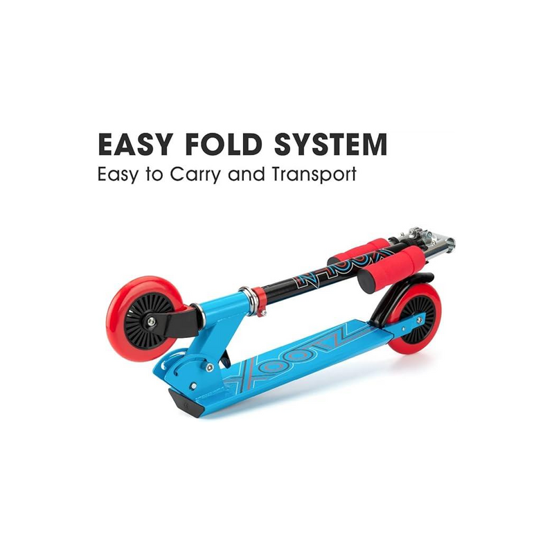 Xootz Kids' Folding Kick Scooter with Adjustable Handlebars - Blue, alternate view