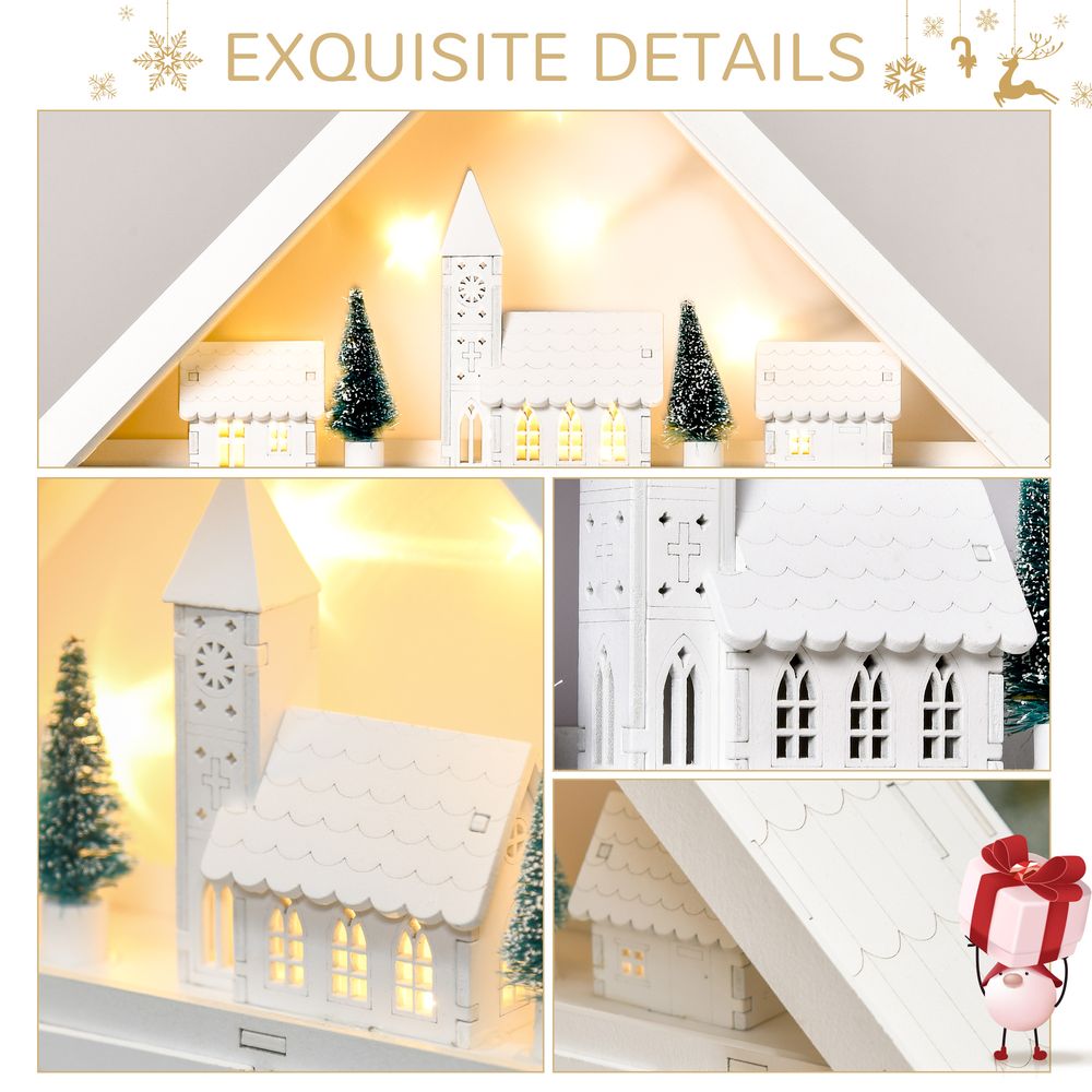 24-Drawer Christmas Wooden Light-Up Advent Calendar