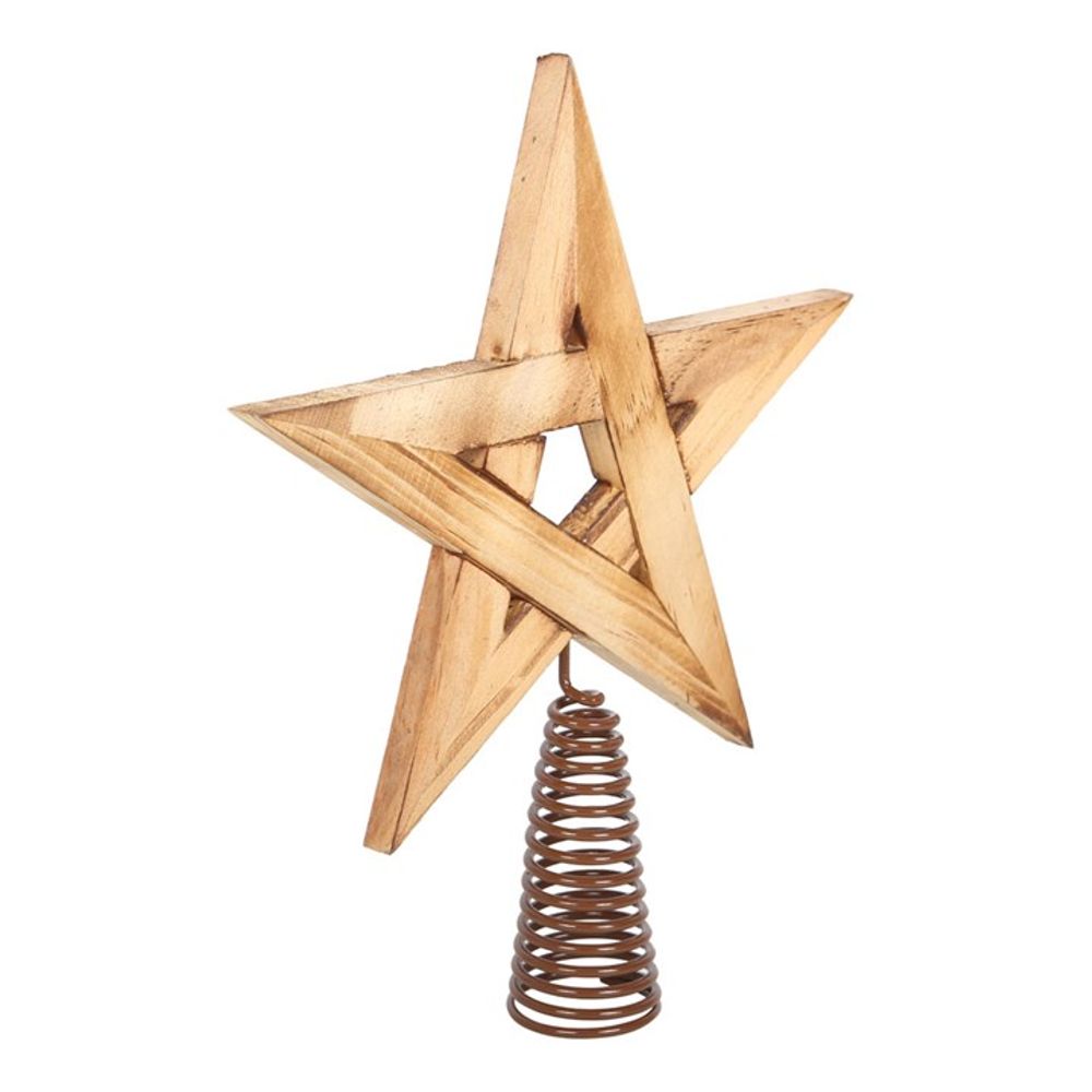 Wooden Pentagram Tree Topper