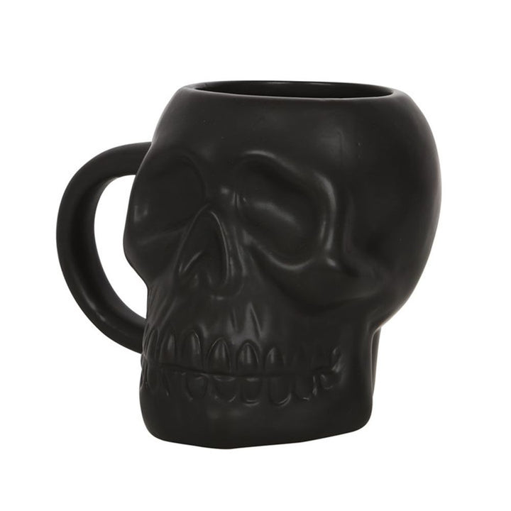 Matte Black Skull Mug