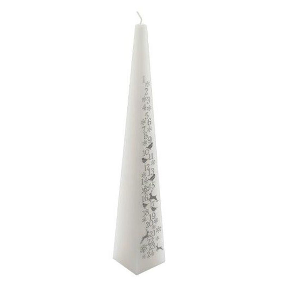 White Candle 33cm Christmas Advent