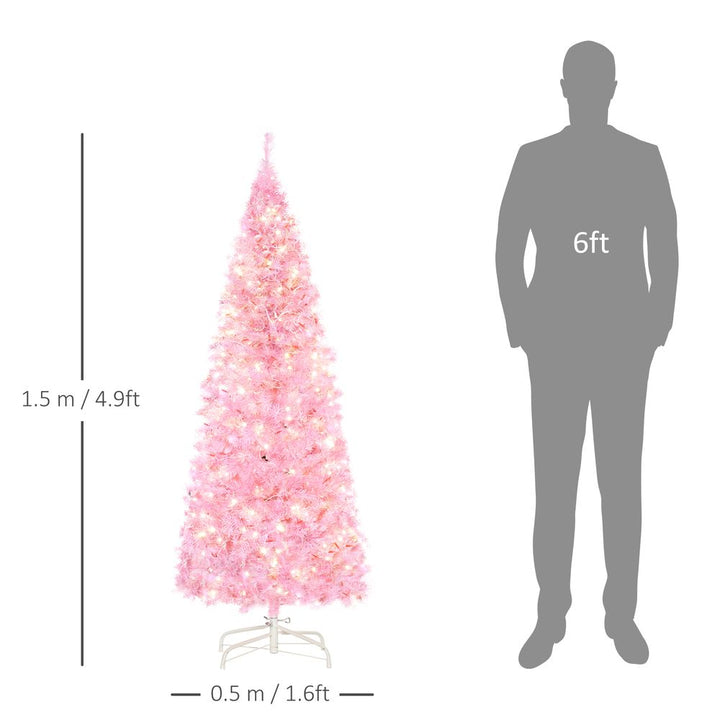 5ft Prelit Artificial Christmas Tree (Pink)