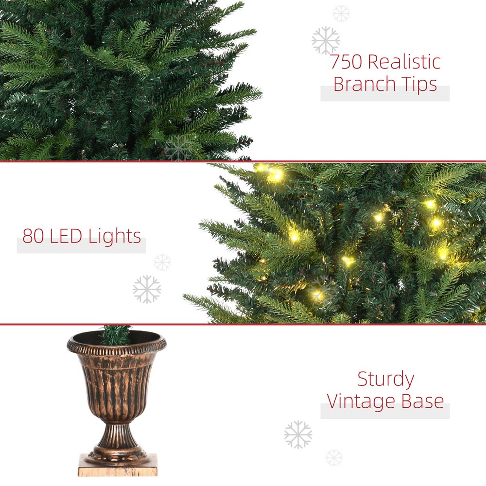 4ft Pre-Lit Christmas Tree with 750 Tips & 80 LED Lights