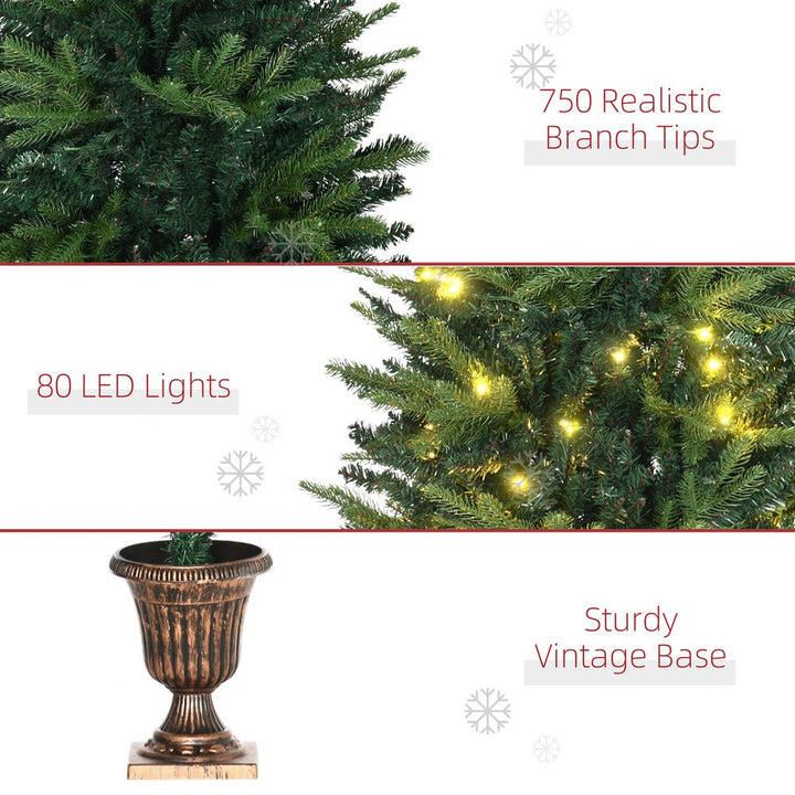 4ft Pre-Lit Christmas Tree with 750 Tips & 80 LED Lights